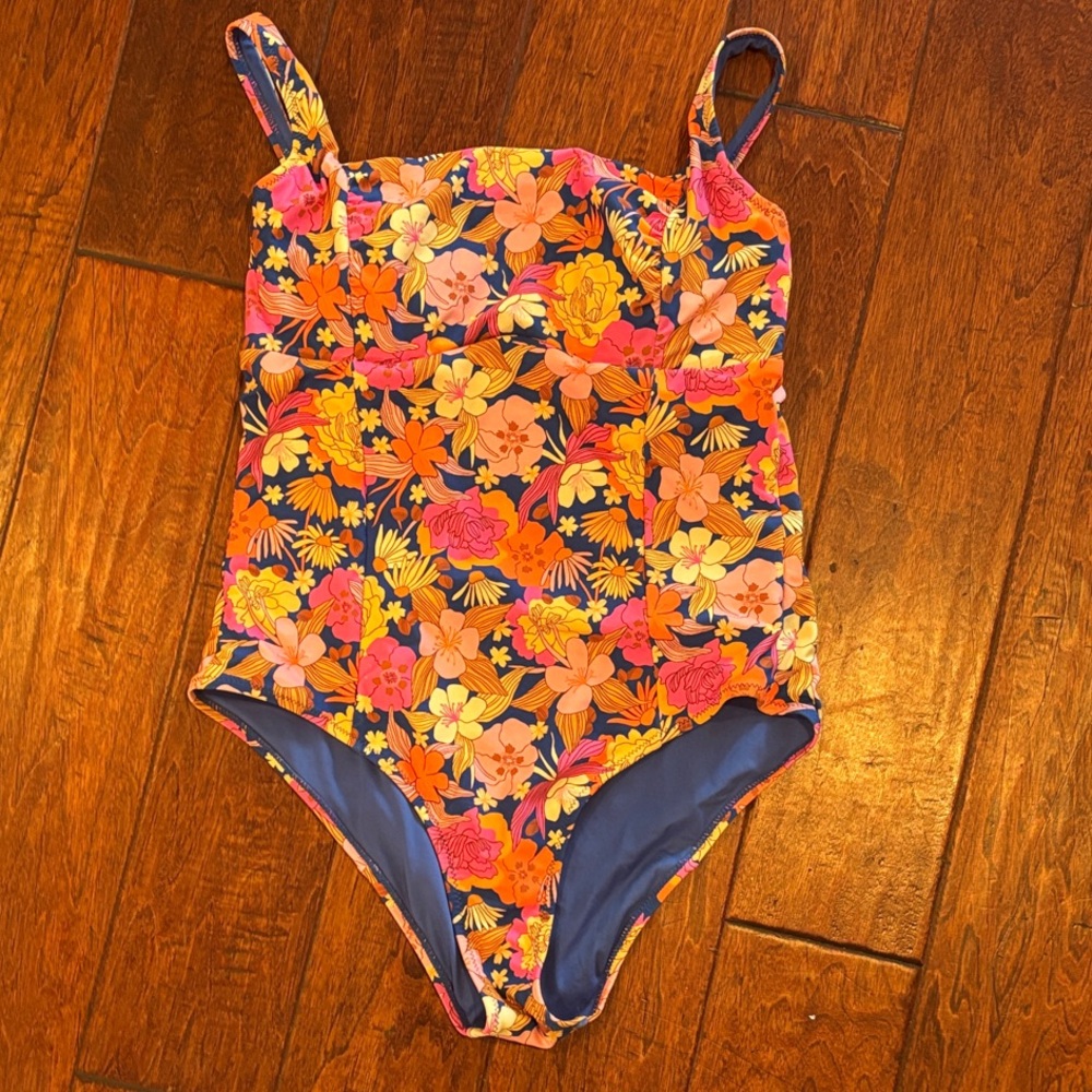 Rip Curl Kids One Piece - Orange and Pink Floral